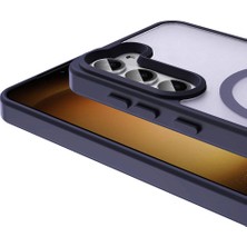 ZORE Galaxy S23 Kılıf Magsafe Şarj Özellikli Mat Arka Yüzey Sio Kapak-Koyu Mor