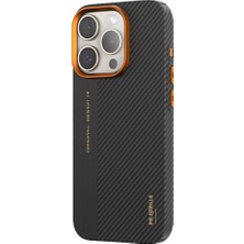 Blueo iPhone 15 Pro Uyumlu Turuncu 2024 Air Aramid Fiber Magnetic Bi-Texture 600 D Telefon Kılıfı