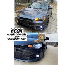 ŞüsCarOto Aksesuar Mitsubishi Lancer 2007-2014 Uyumlu Üniversal Mercekli Angel Sis Farı Metal Su Geçirmez 76 mm Mavi Halkalı Gündüz Farı Angel Eyes 2 Adet