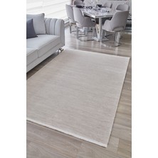 Bella Modern Salon Halısı Mutfak Halısı Yolluk Viskon Halı Doğal İplik Gri Krem Halı BL_07