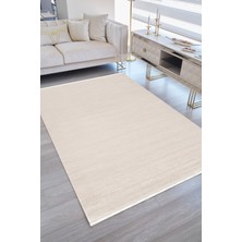 Bella Modern Salon Halısı Mutfak Halısı Yolluk Viskon Halı Doğal İplik  Bej Halı BL-09