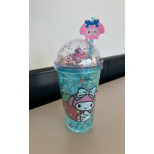 Twotwo Sanrios Cinnamoroll-Kawaii Anime-Cidarlı Pipetli Suluk-Matara-Plastik Damlatmaz Bardak,spor,kahve,su Şişesi