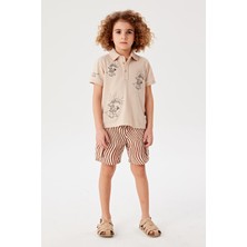 Beverly Hills Polo Club Erkek Çocuk Bej T-Shirt