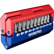 Workpro WP221062 13 Parça Manyetik Cr-V Vidalama Bits Uç Seti