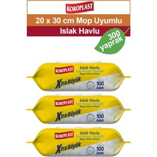 Koroplast Mop Uyumlu Extra Büyük Islak Temizlik Havlusu Beyaz Sabun Kokulu 300 Yaprak