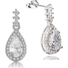Zirkon Taşı Lusso Damla Diamond Model Kadın Gümüş Küpe