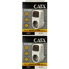 Cata CT-9187 4000W Akım Korumalı LED Göstergeli Priz (2 Adet)