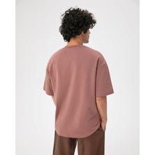 Ayma Active Pembe Organik Pamuk Kısa Kollu Erkek Oversize T-shirt