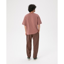 Ayma Active Pembe Organik Pamuk Kısa Kollu Erkek Oversize T-shirt