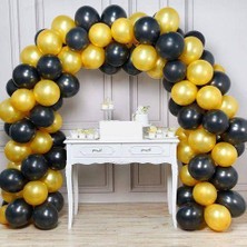 Parti Dükkanım Balon Zinciri - Gold Siyah 200 Adet