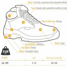 Yds Yds YDS UL 110 S3 Kompozit Burunlu İş Güvenliği Botu