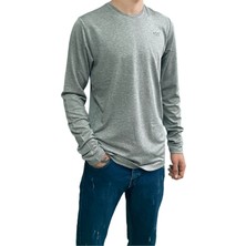 The Catu Koyu Gri Unisex No Standart Uzun Kollu Likralı  T-Shirt