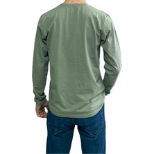 The Catu Yeşil Unisex No Standart Uzun Kollu Likralı  T-Shirt