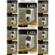 Cata CT-9187 4000W Akım Korumalı LED Göstergeli Priz (10 Adet)