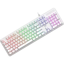 Havit Gamenote KB870L Rgb Backlit Gaming Mekanik Klavye Blue Switch - Beyaz