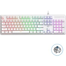 Havit Gamenote KB870L Rgb Backlit Gaming Mekanik Klavye Blue Switch - Beyaz