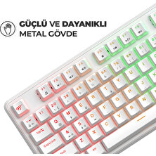 Havit Gamenote KB870L Rgb Backlit Gaming Mekanik Klavye Blue Switch - Beyaz