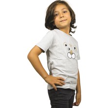 ASG Tekstil Gri Renk Aslan Desenli Kısa Kol Çocuk T-Shirt