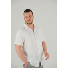 ASG Tekstil Beyaz Renk Kısa Kollu Erkek Gömlek