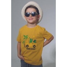 ASG Tekstil Hardal Renk Summer Holiday Kısa Kol Çocuk T-Shirt