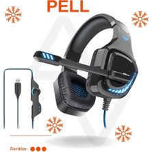 Pell Kablolu Oyuncu Kulaklığı  GT97 LED Stereo Siyah