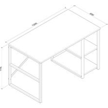 Aymobsan Metal Hera Metal Çalışma Masası Atlantik Çam 120CM