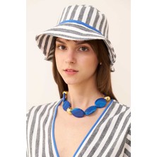 ROMAN Çizgi Desenli Şapka Siyah-Beyaz Y2485103_101