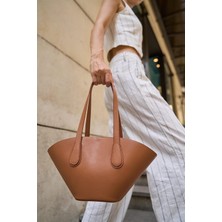 Madamra Taba Kadın Deri Görünümlü Shopper Çanta