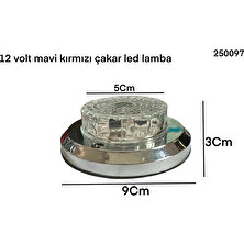 Gcstore 12 Volt Mavi / Kırmızı Animasyonunu Yanıp Sönen LED  Lamba Yapıştırma ve Vidalı Olabiliyor