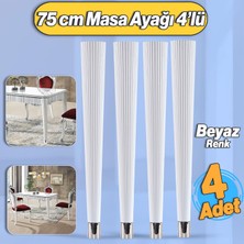 Badem10 4 Adet Suit Masa Dresuar Ayağı 75 cm Plastik Beyaz Ayak Mutfak Yemek Masası Mobilya Ayakları Beyaz