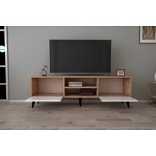 Esn Home Ferrara 140 cm Tv Sehpası - Atlantik Çam - Siyah