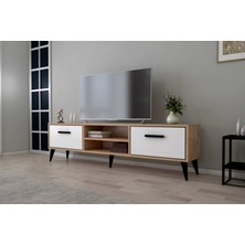 Esn Home Ferrara 180 cm Tv Sehpası - Atlantik Çam - Beyaz