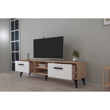 Esn Home Ferrara 180 cm Tv Sehpası - Atlantik Çam - Beyaz