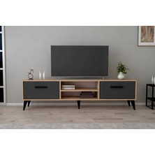 Esn Home Ferrara 180 cm Tv Sehpası - Atlantik Çam - Siyah