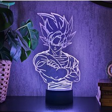 Lerad-Lazer Art Goku Saiyan Dragon Ball Z Gece Lambası. 16 Renk+ Dokunmatik ve Uzaktan Kumandalı Işık. Hediye Olarak Mükemmeldir.