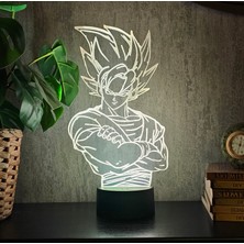 Lerad-Lazer Art Goku Saiyan Dragon Ball Z Gece Lambası. 16 Renk+ Dokunmatik ve Uzaktan Kumandalı Işık. Hediye Olarak Mükemmeldir.