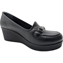 Çiğdem Kundura Çiğdem Kundura Luxe Sole - Dolgu Topuk Şık Kadın Ayakkabısı - Siyah - 40