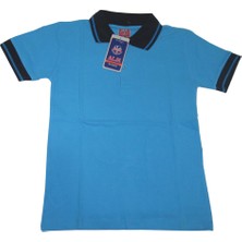 Salar Ticaret Mavi Kısa Kol 6-16 Yaş Çocuk Okul Lakos T-Shirt/t-Shirt - 6-7 Yaş