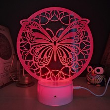 Lerad-Lazer Art Kelebek Gece Lambası.16 Renk+ Dokunmatik ve Uzaktan Kumandalı Işık. Hediye Olarak Mükemmeldir.