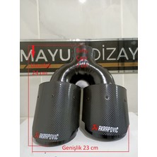 Mayuk Dizayn Akrapovic 100MM Çiftli Içi Siyah Sağ Taraf Her Araca Uyumlu Egzoz Ucu