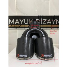 Mayuk Dizayn Akrapovic 100MM Krom Çiftli Eşit Egzoz Ucu Her Araca Uyumlu 1 Adet