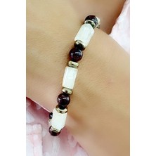 Ose Shop Sitrin granat ve hematit Taşlı Tasarım El İşi doğal taş bileklik