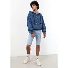 Banny Jeans Erkek Jean Sweatshirt Koyu Mavi