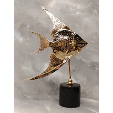 X Mermer Balık Dekor Obje