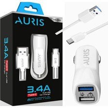 Auris 3.4A 2in1 Usb/type-C Araç Şarjı