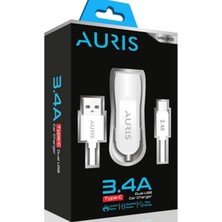 Auris 3.4A 2in1 Usb/type-C Araç Şarjı