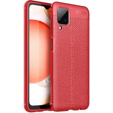 Tasopay Samsung Galaxy A12 Uyumlu Kılıf Deri Silikon Yüzey Darbe Korumalı Soft Yapı Case Cover Çiziklerden Kirden ve Darbeden Korumalı Kılıf