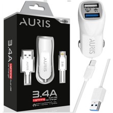 Auris 3.4A 2in1 Lighting0/usb Araç Şarj