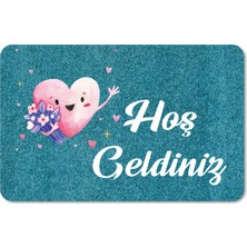 M&H Quality Dijital Baskılı  Kapı Önü Paspas Çiçek Desenli Hoş Geldiniz Yazılır Ev Içi ve Dışı Banyo Mutfak Çocuk Odası Için kullanılabilir