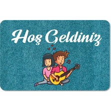 M&H Quality Dijital Baskılı  Kapı Önü Paspas Çiçek Desenli Hoş Geldiniz Yazılır Ev Içi ve Dışı Banyo Mutfak Çocuk Odası Için kullanılabilir